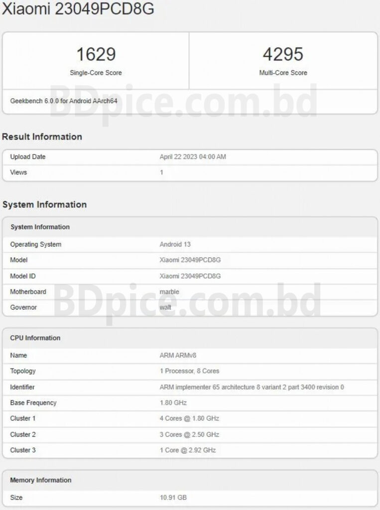 geekbench 5 poco f3