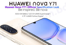 Huawei Nova Y71 Official Specification Leak