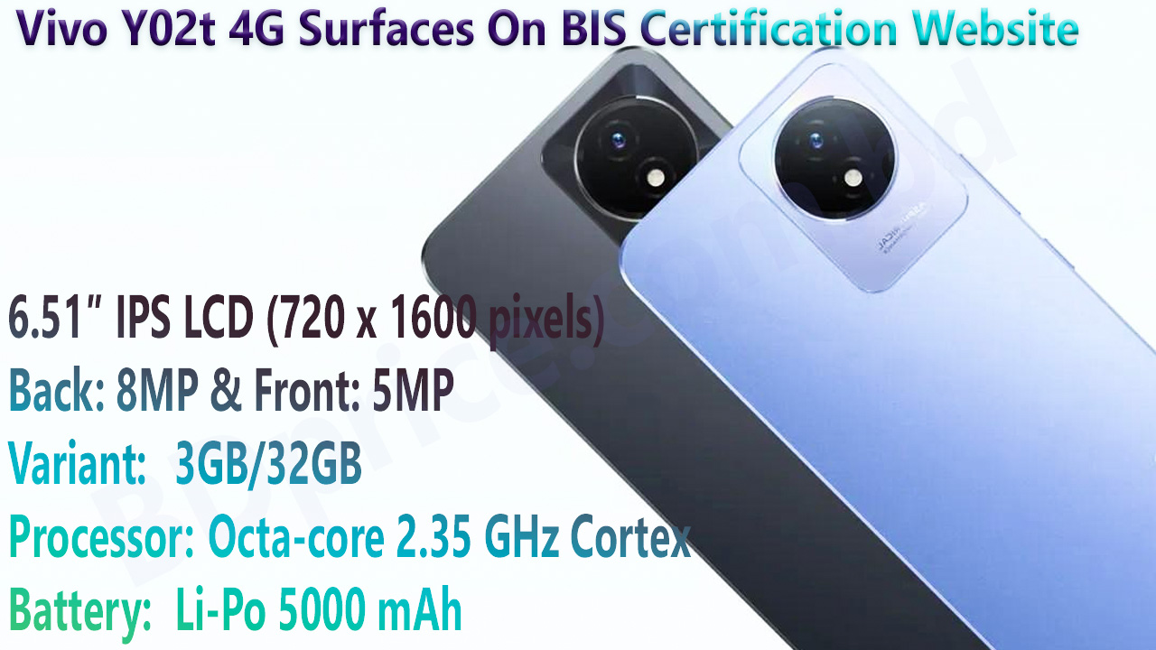 Vivo Y02t 4G Surfaces On BIS Certification Website