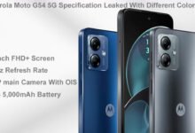 Motorola Moto G54 5G Specification Leaked With Different Colors