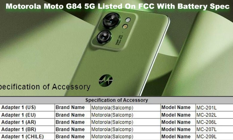 Motorola Moto G84 5G Listed On FCC With Battery Spec