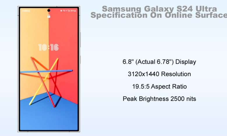 Samsung Galaxy S24 Ultra Specification On Online Surface