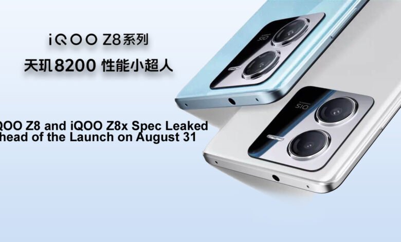 iQOO Z8 and iQOO Z8x Spec Leaked Ahead of the Launch on August 31